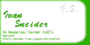 ivan sneider business card